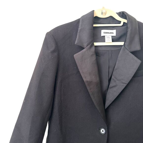 SAINT ART Toby Tuxedo Oversized Overcoat Black Sz Medium - Picture 6 of 6